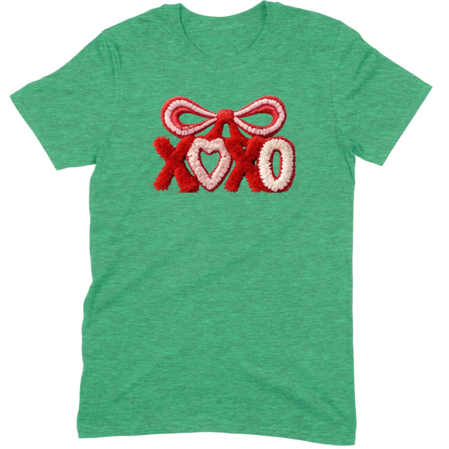 Fuzzy Texture XOXO Ribbon Tee