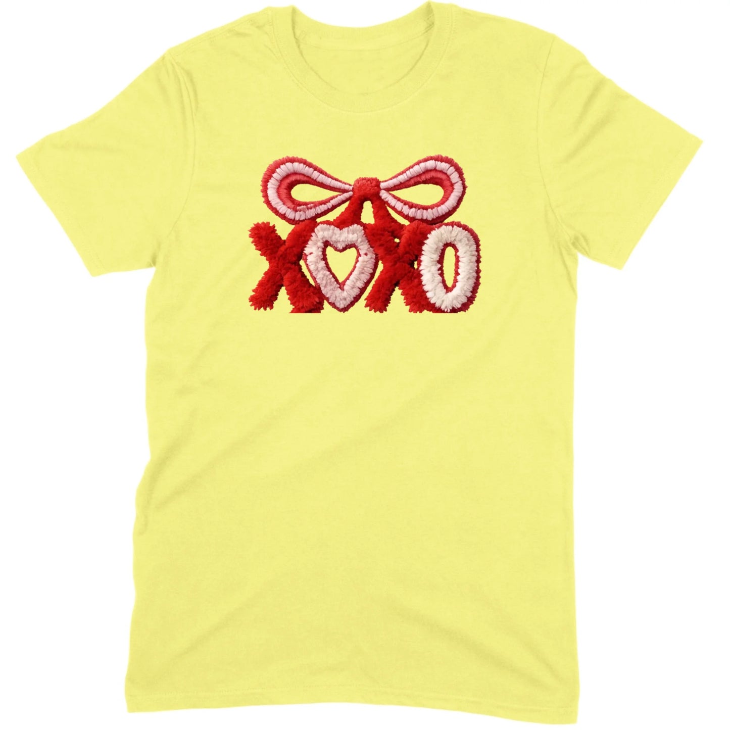 Fuzzy Texture XOXO Ribbon Tee