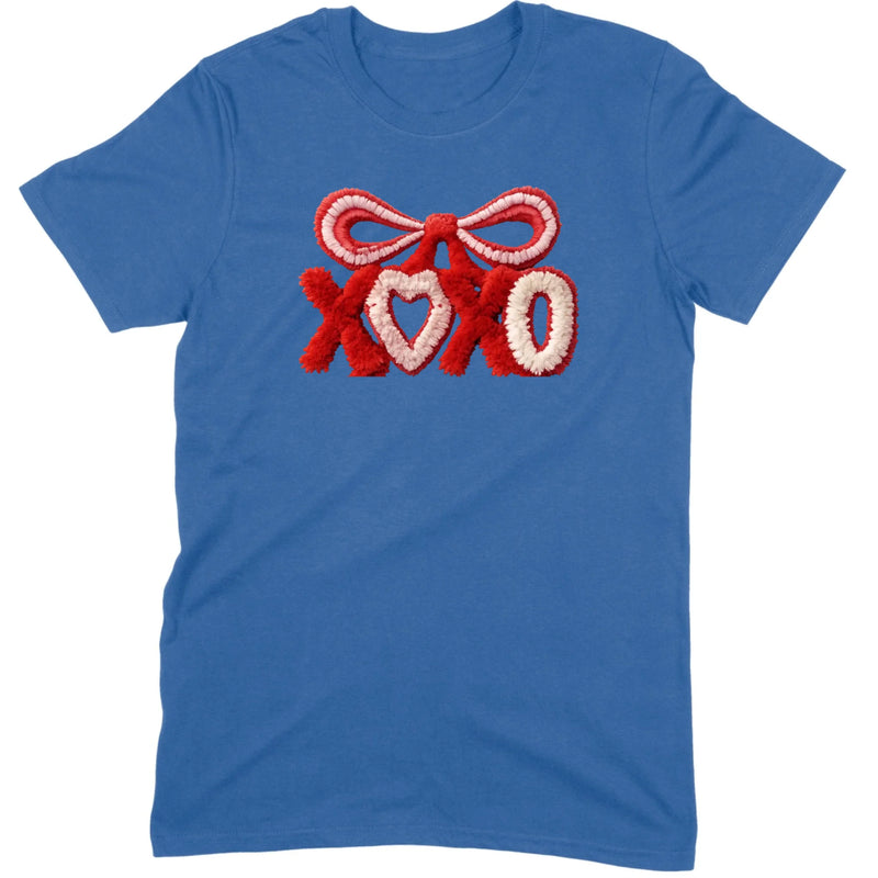Fuzzy Texture XOXO Ribbon Tee