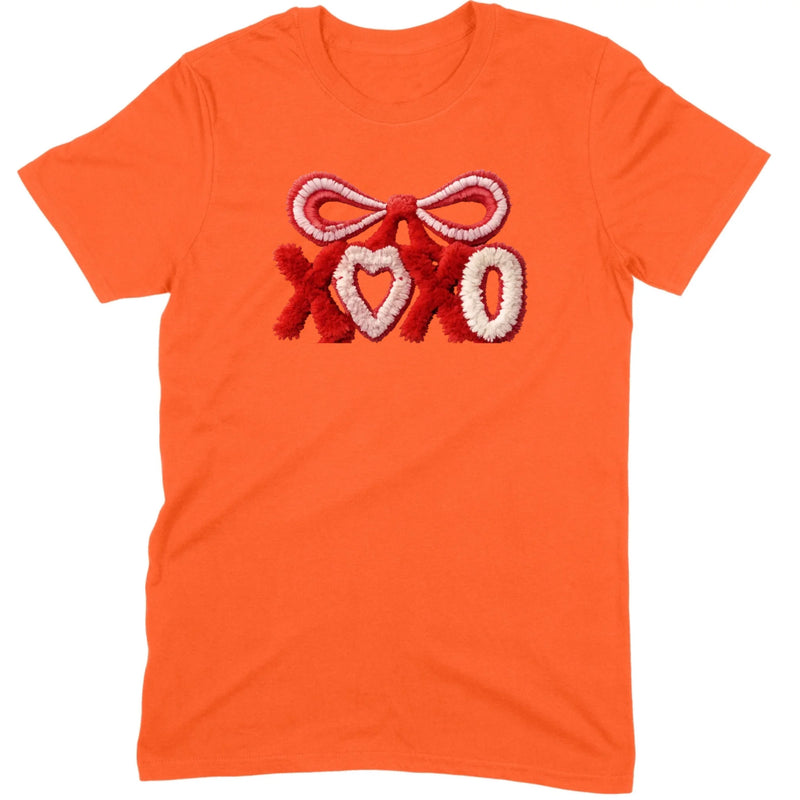 Fuzzy Texture XOXO Ribbon Tee