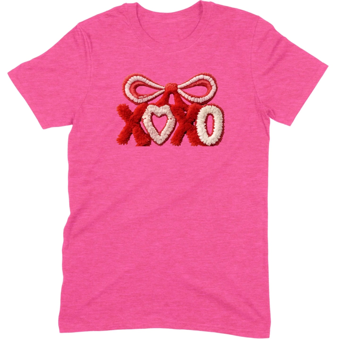 Fuzzy Texture XOXO Ribbon Tee