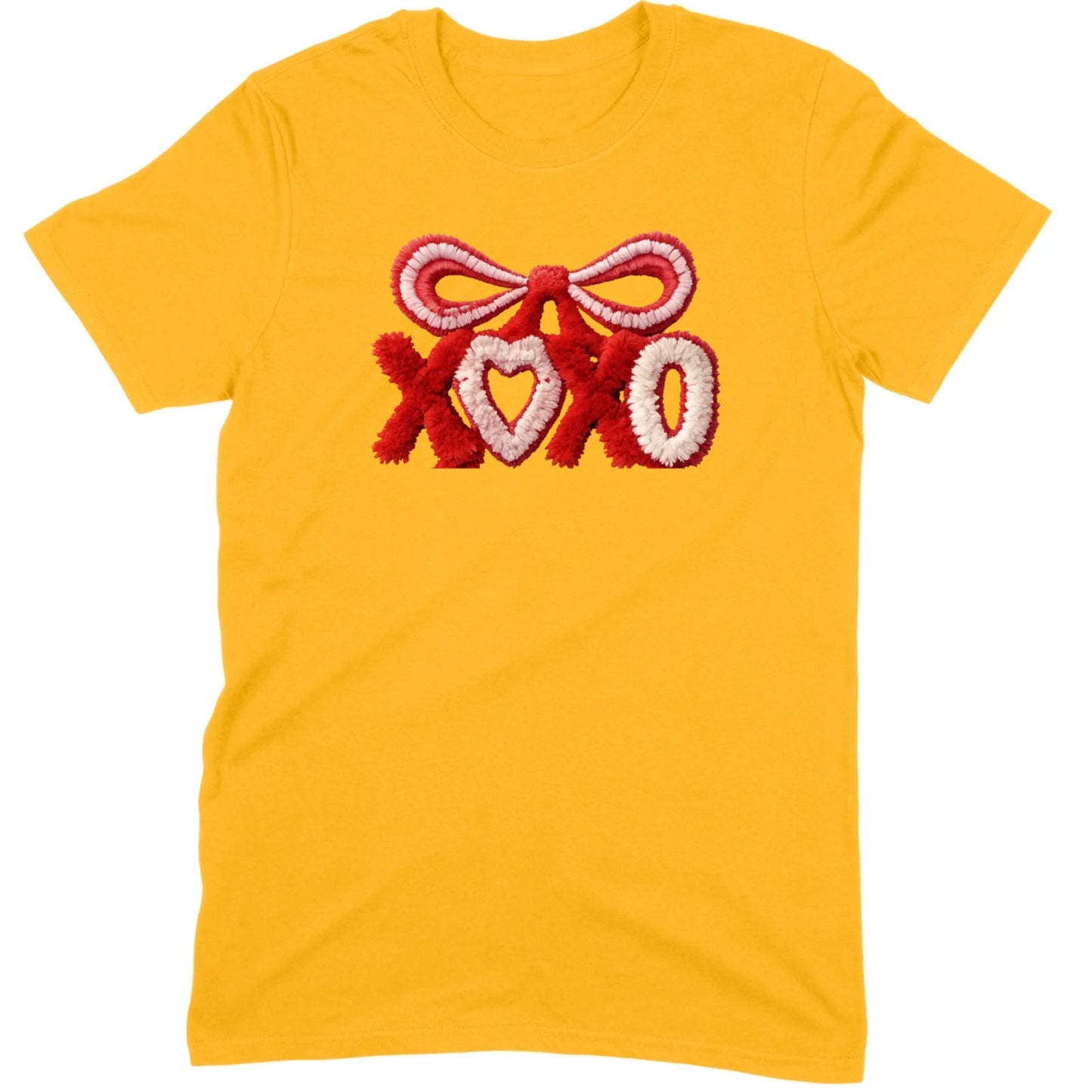 Fuzzy Texture XOXO Ribbon Tee