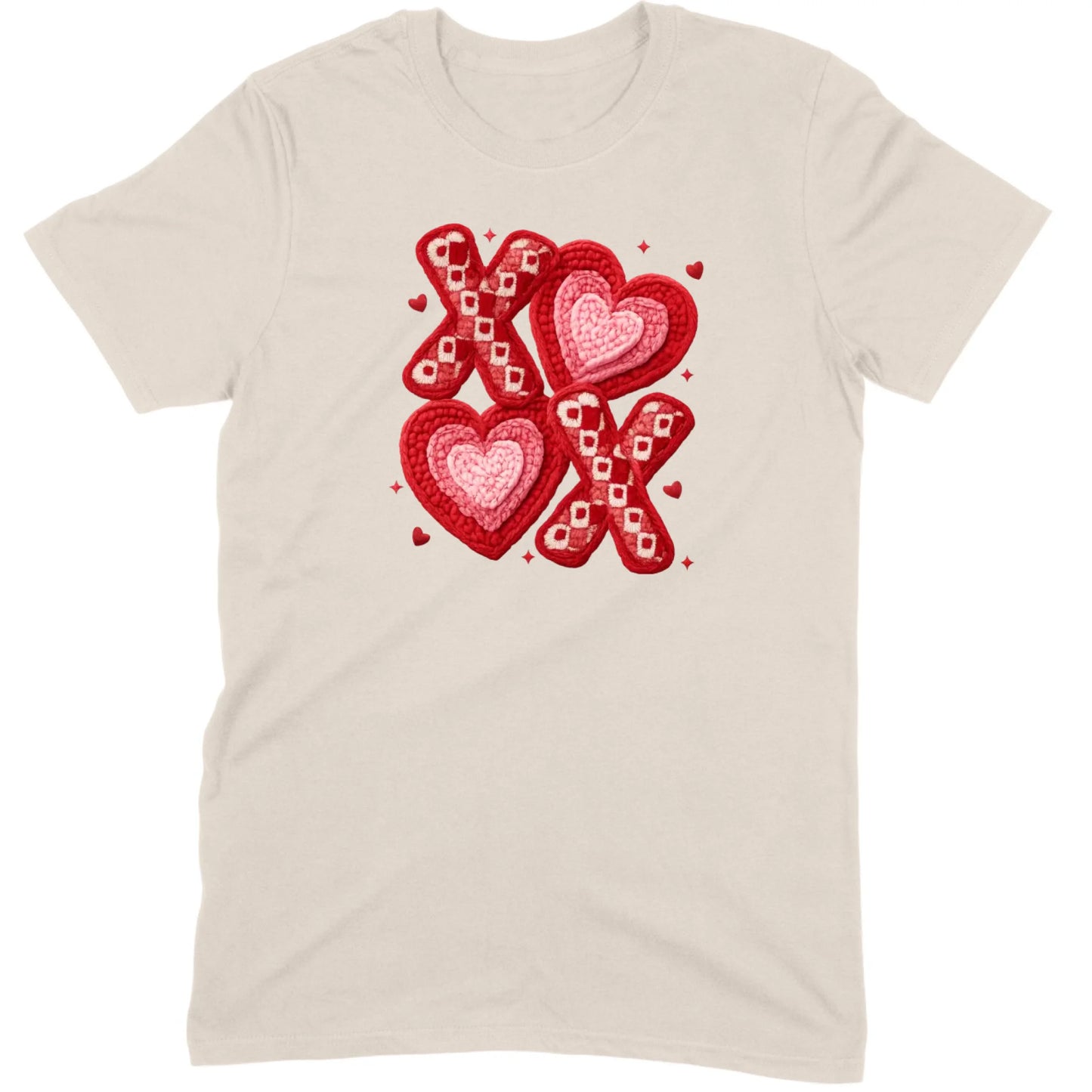 Textured Hearts & Crochet XOXO Folk Art Tee