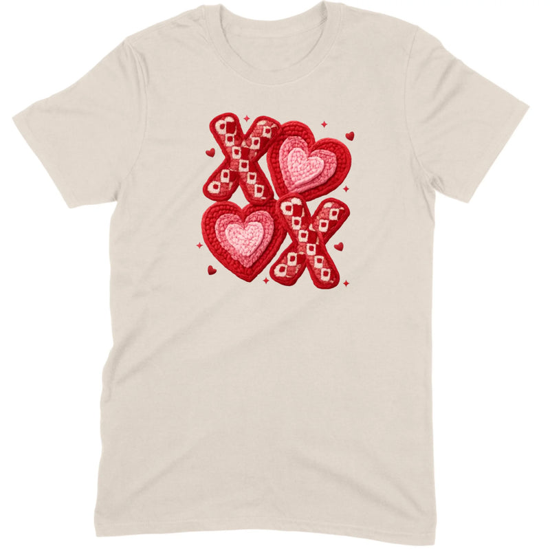 Textured Hearts & Crochet XOXO Folk Art Tee