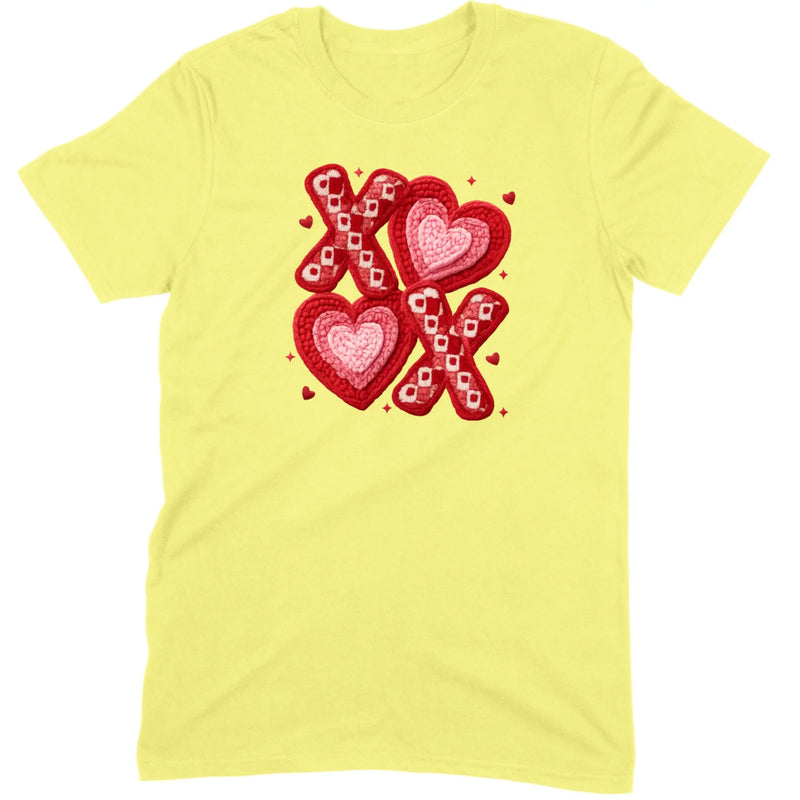 Textured Hearts & Crochet XOXO Folk Art Tee