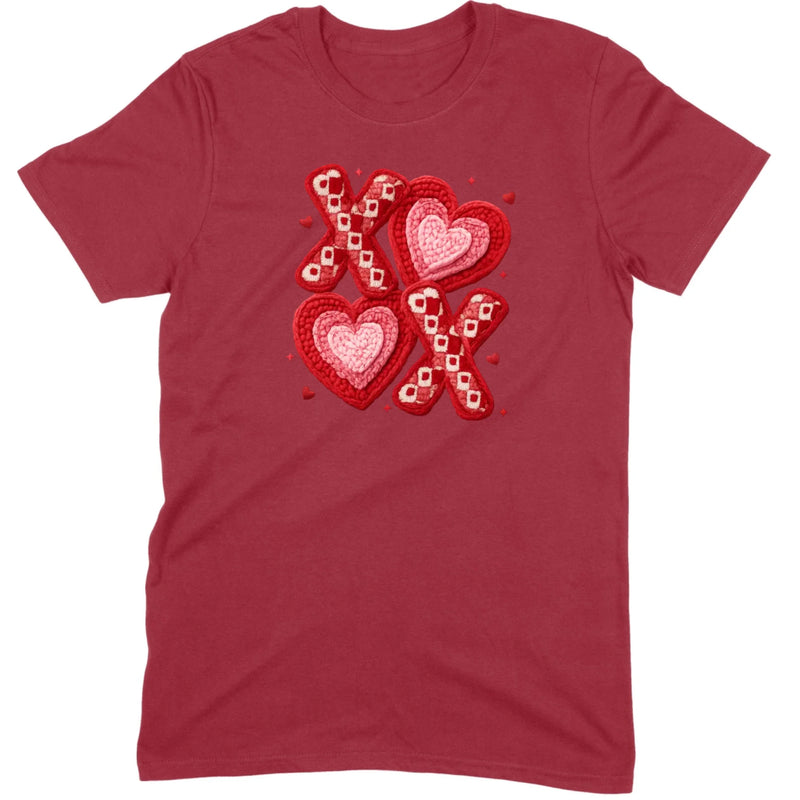 Textured Hearts & Crochet XOXO Folk Art Tee
