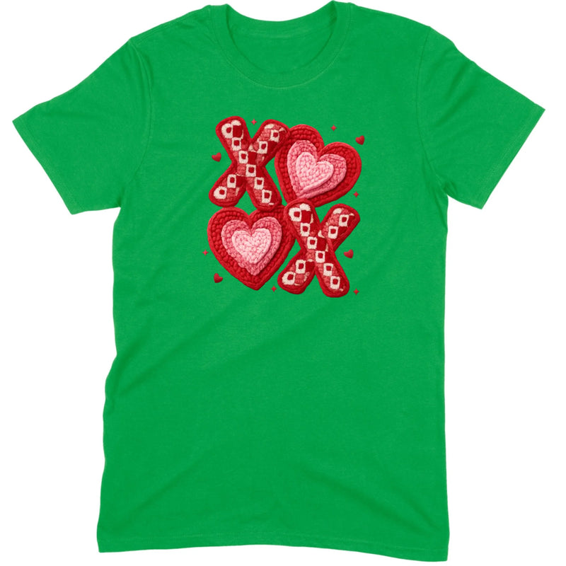 Textured Hearts & Crochet XOXO Folk Art Tee