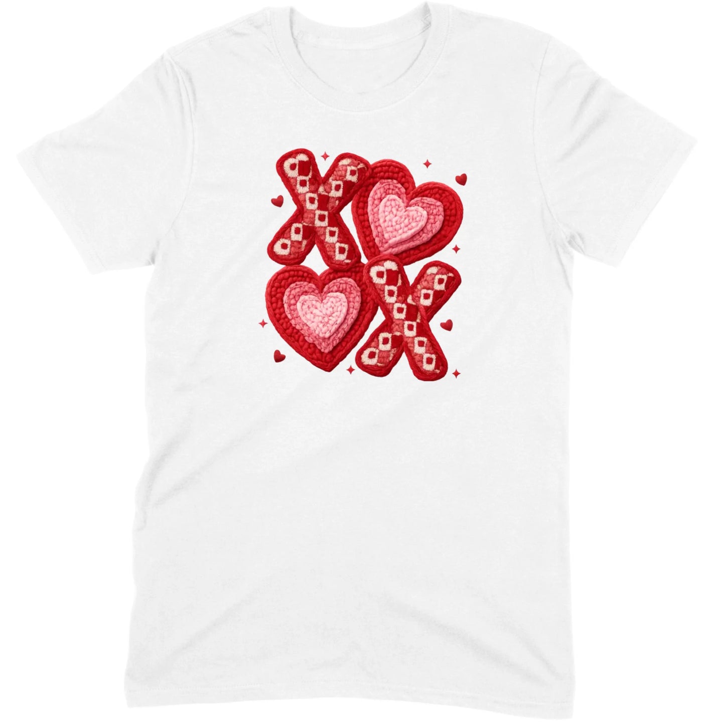 Textured Hearts & Crochet XOXO Folk Art Tee