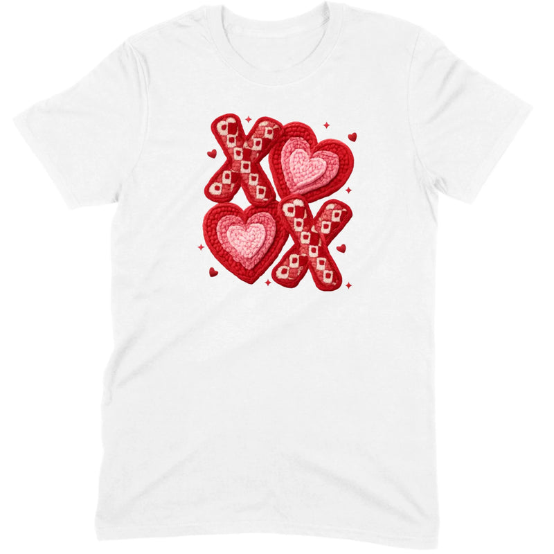 Textured Hearts & Crochet XOXO Folk Art Tee