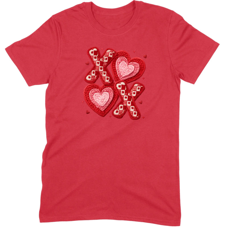 Textured Hearts & Crochet XOXO Folk Art Tee