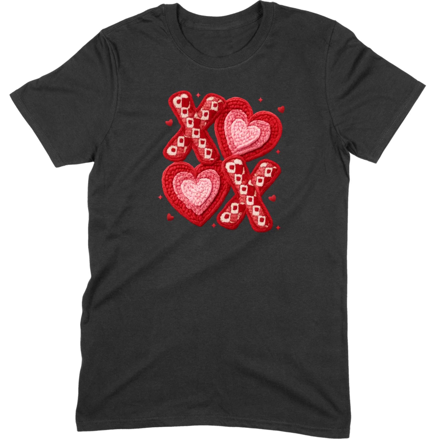 Textured Hearts & Crochet XOXO Folk Art Tee