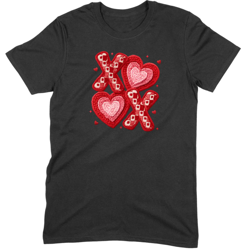 Textured Hearts & Crochet XOXO Folk Art Tee