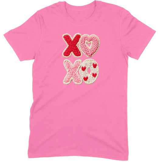 "XOXO" Knitted Hearts Tee