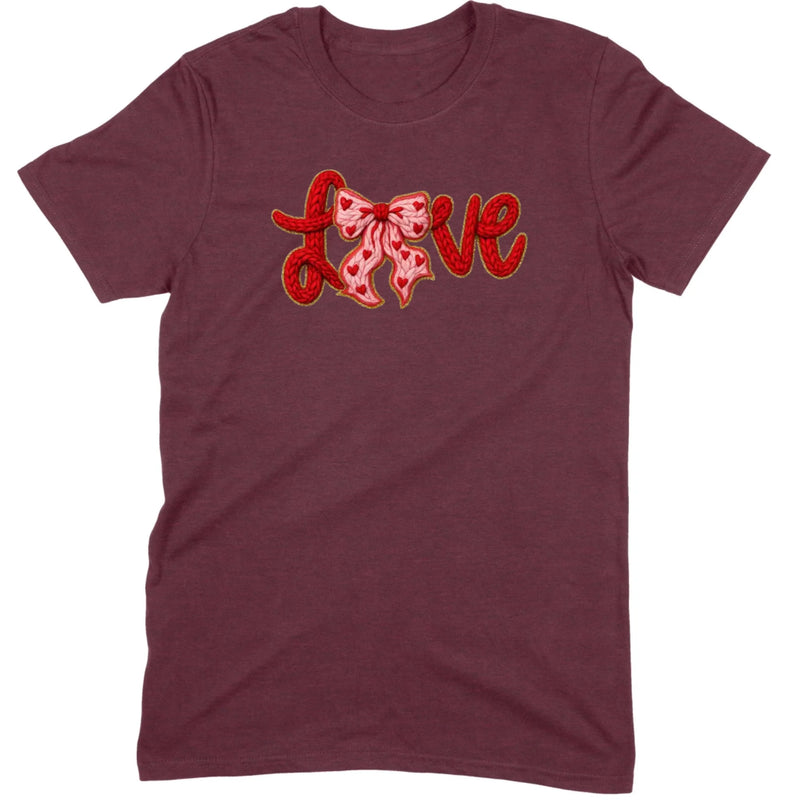 Crochet "LOVE" Heart & Bow Tee