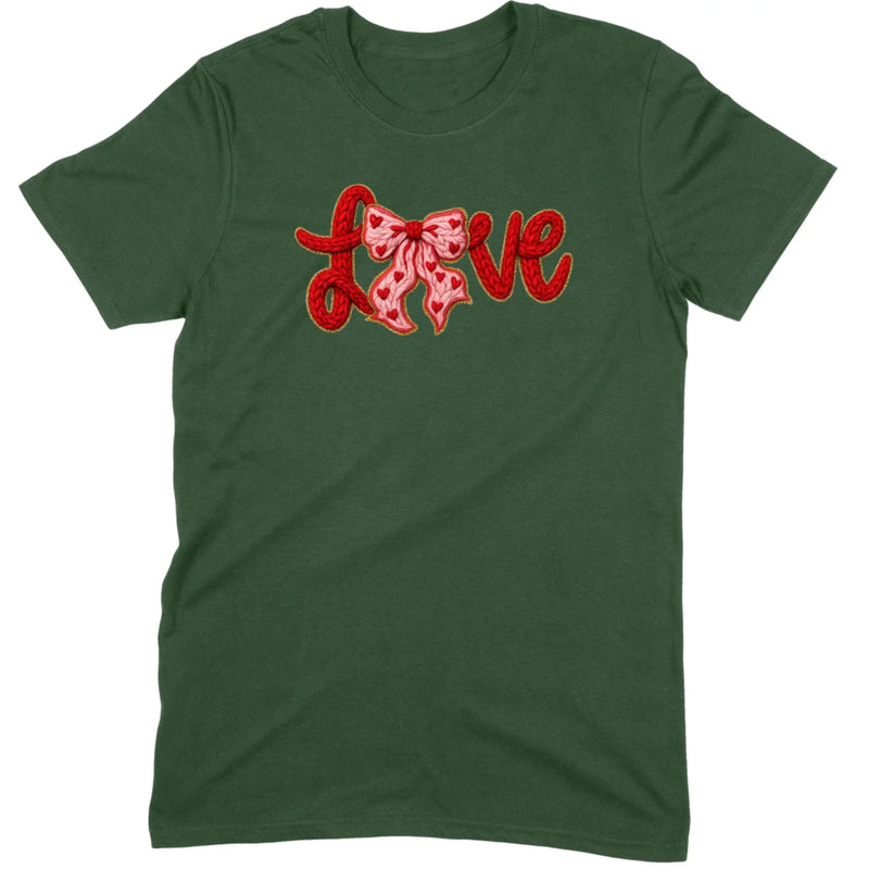 Crochet "LOVE" Heart & Bow Tee