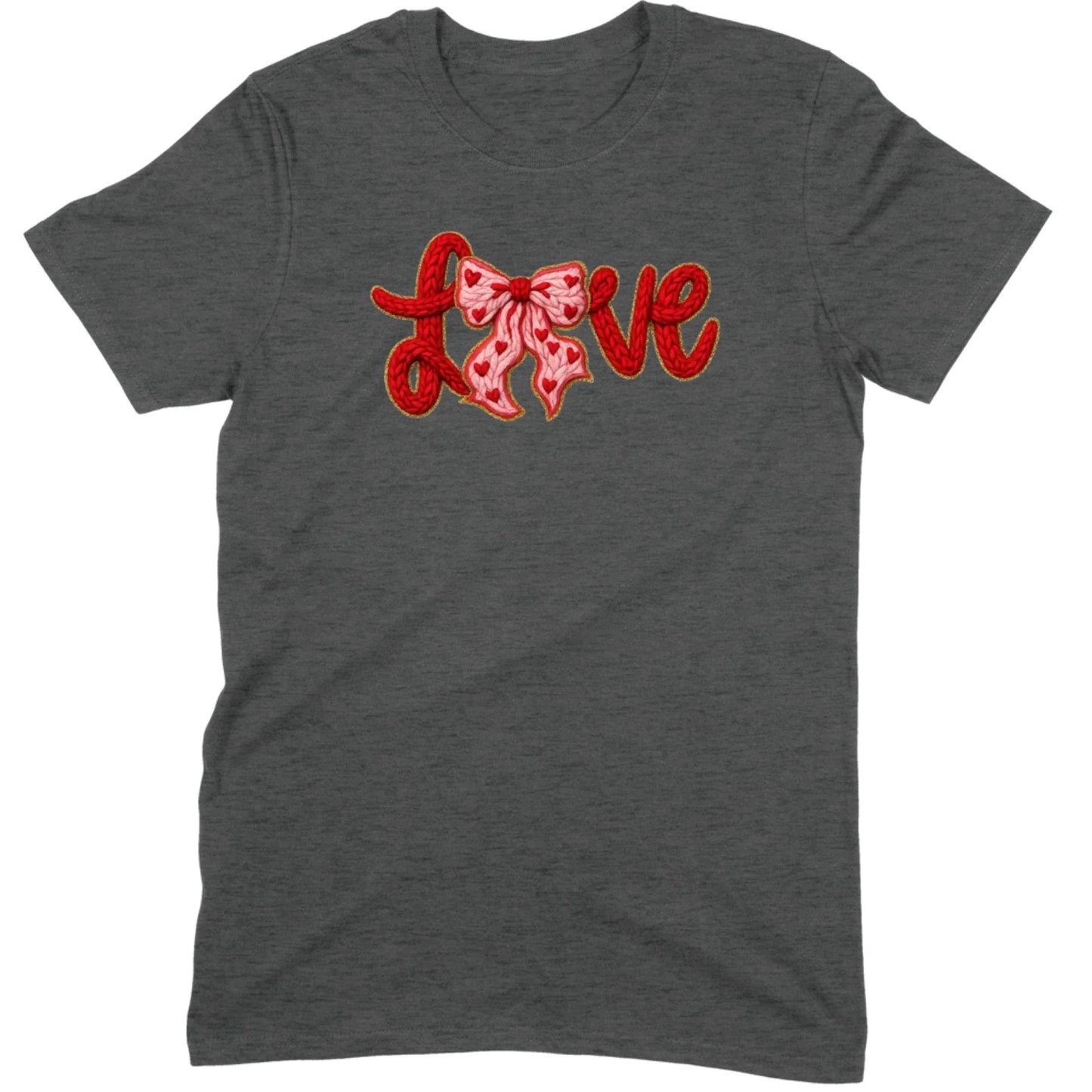 Crochet "LOVE" Heart & Bow Tee