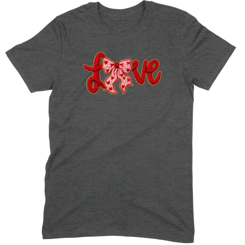 Crochet "LOVE" Heart & Bow Tee