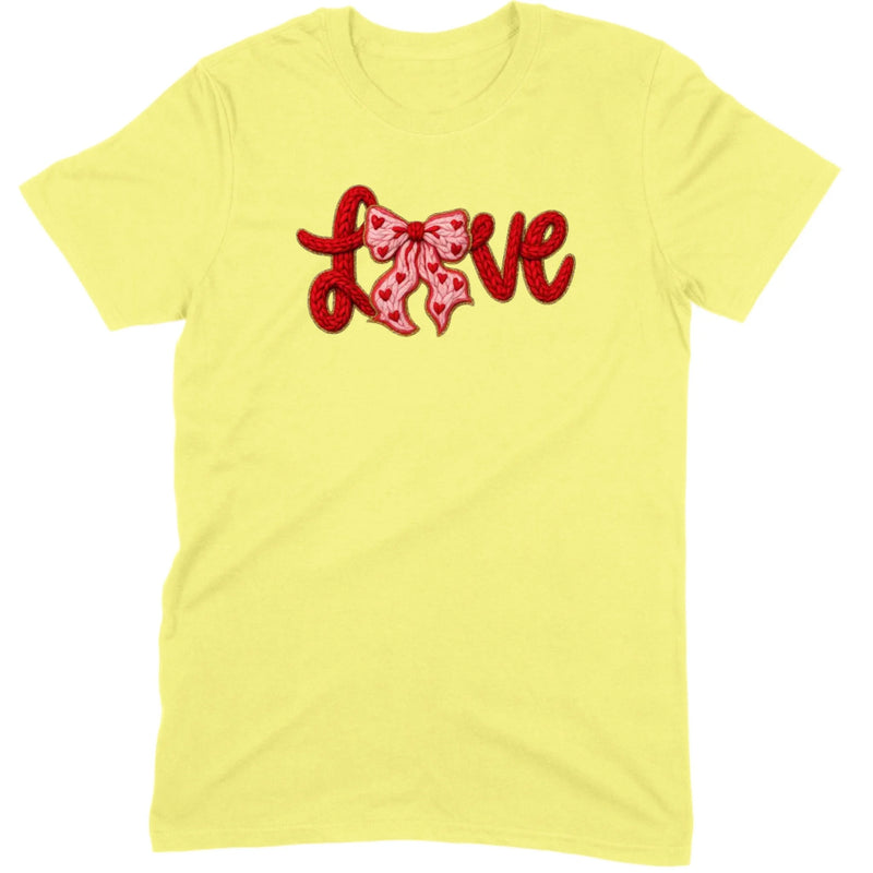 Crochet "LOVE" Heart & Bow Tee