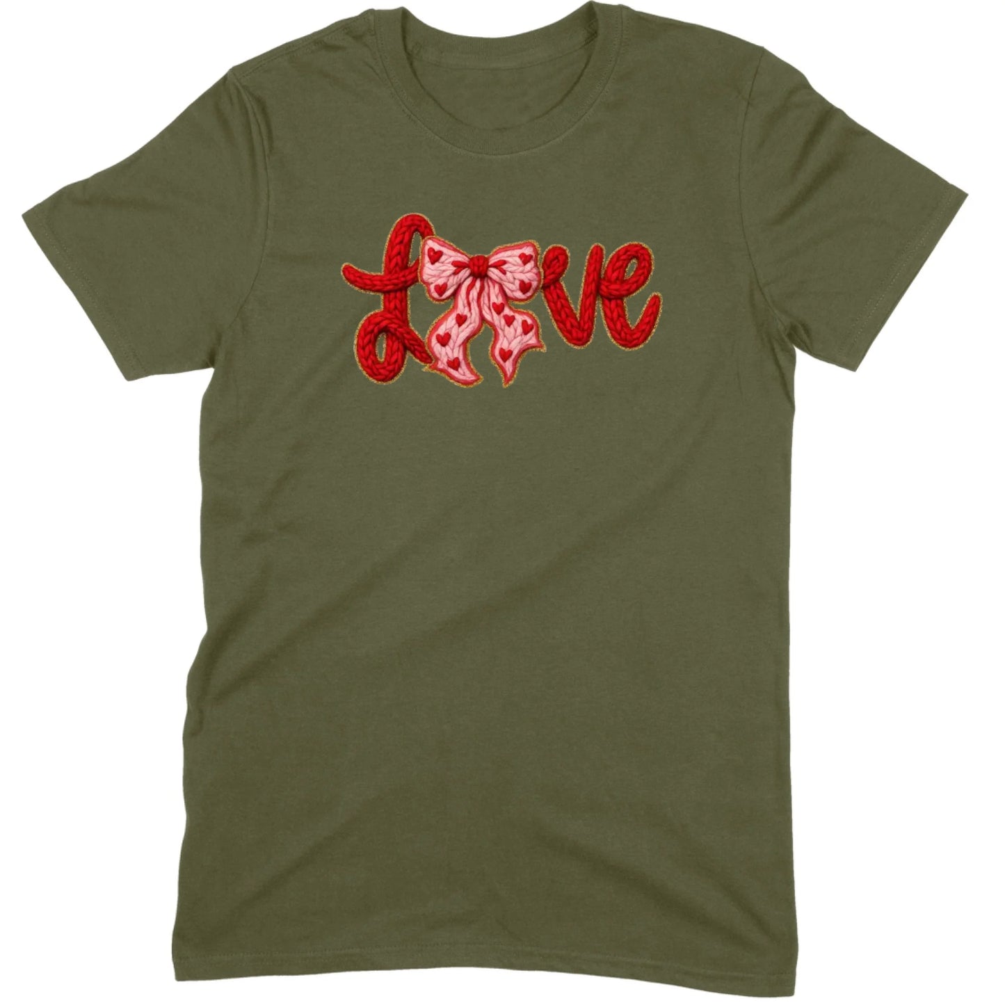Crochet "LOVE" Heart & Bow Tee