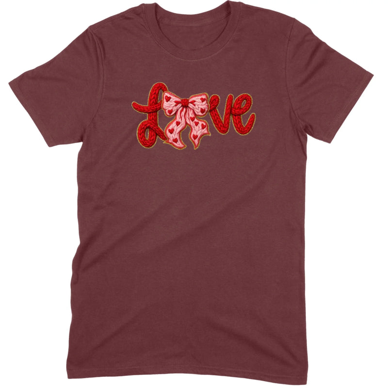 Crochet "LOVE" Heart & Bow Tee