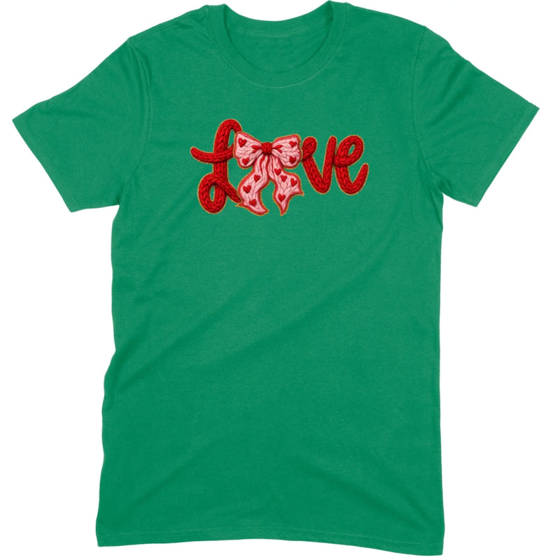 Crochet "LOVE" Heart & Bow Tee