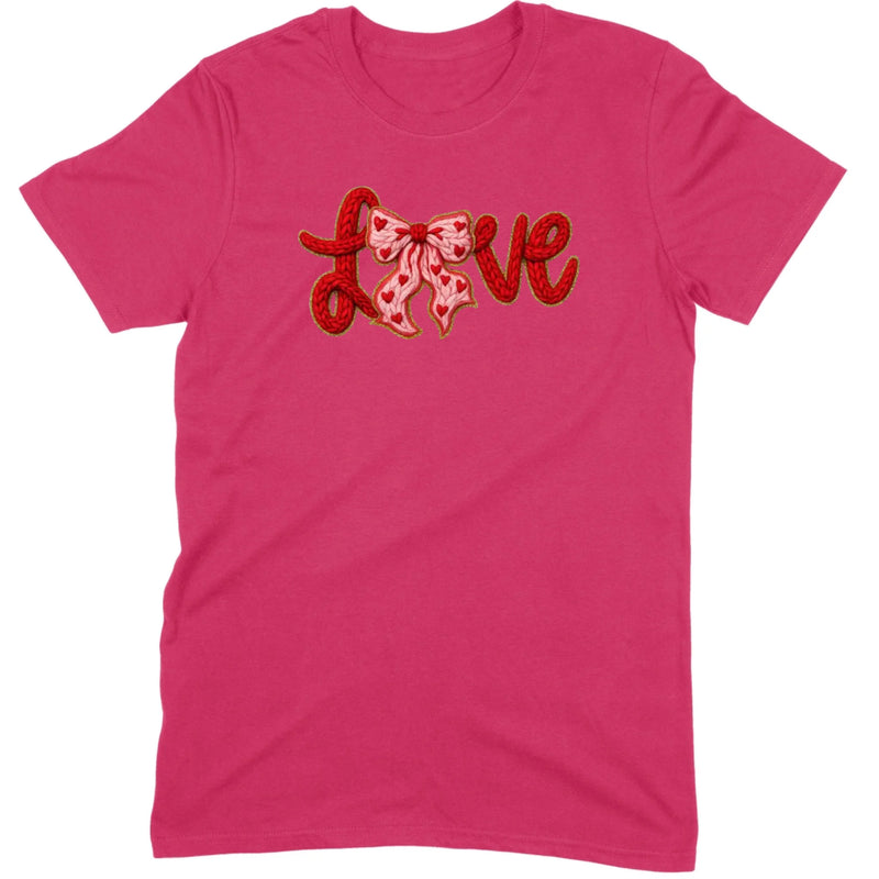 Crochet "LOVE" Heart & Bow Tee