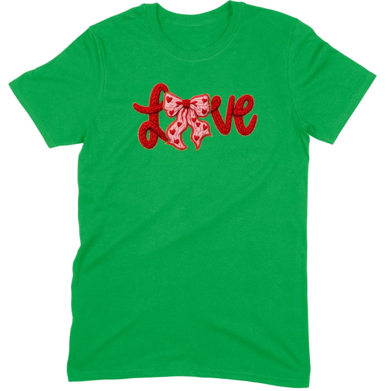 Crochet "LOVE" Heart & Bow Tee