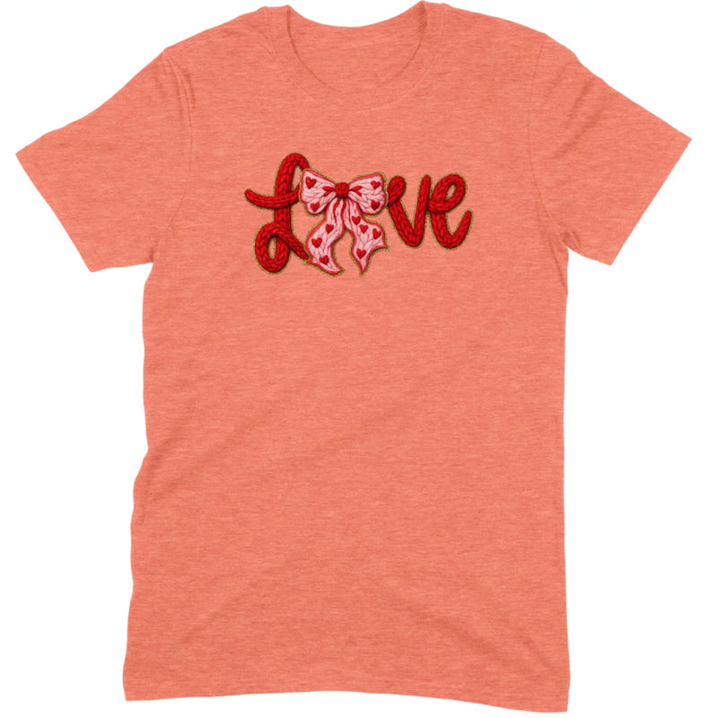 Crochet "LOVE" Heart & Bow Tee
