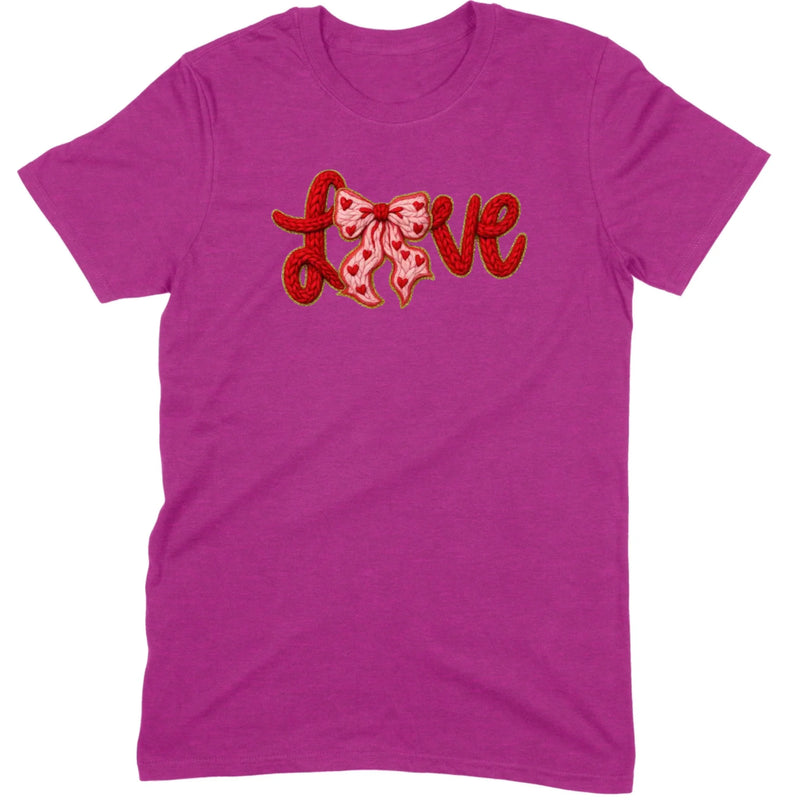 Crochet "LOVE" Heart & Bow Tee