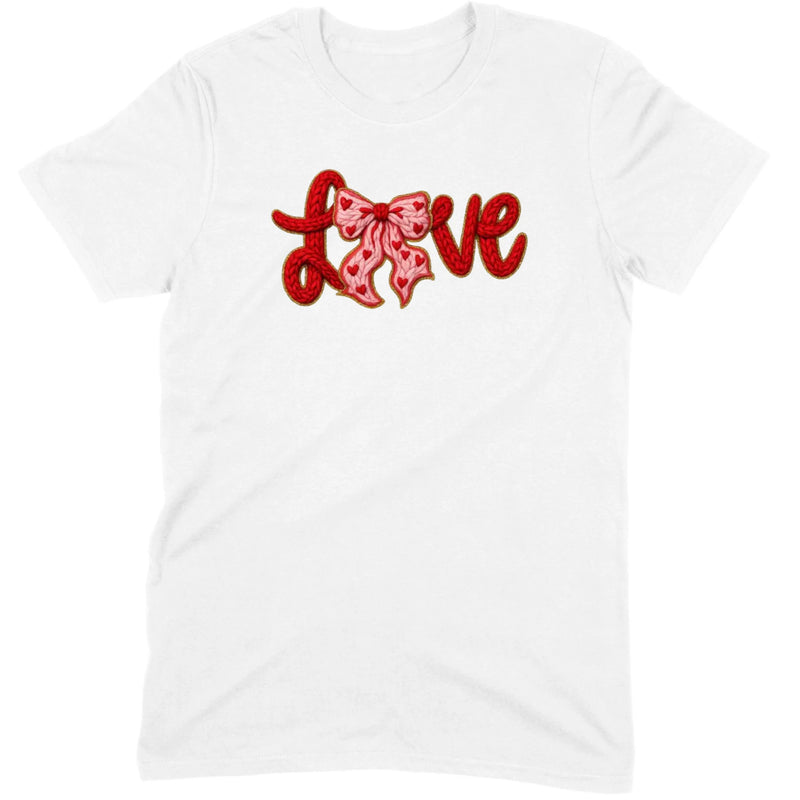 Crochet "LOVE" Heart & Bow Tee