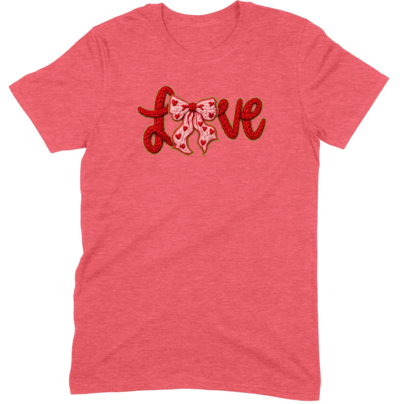 Crochet "LOVE" Heart & Bow Tee