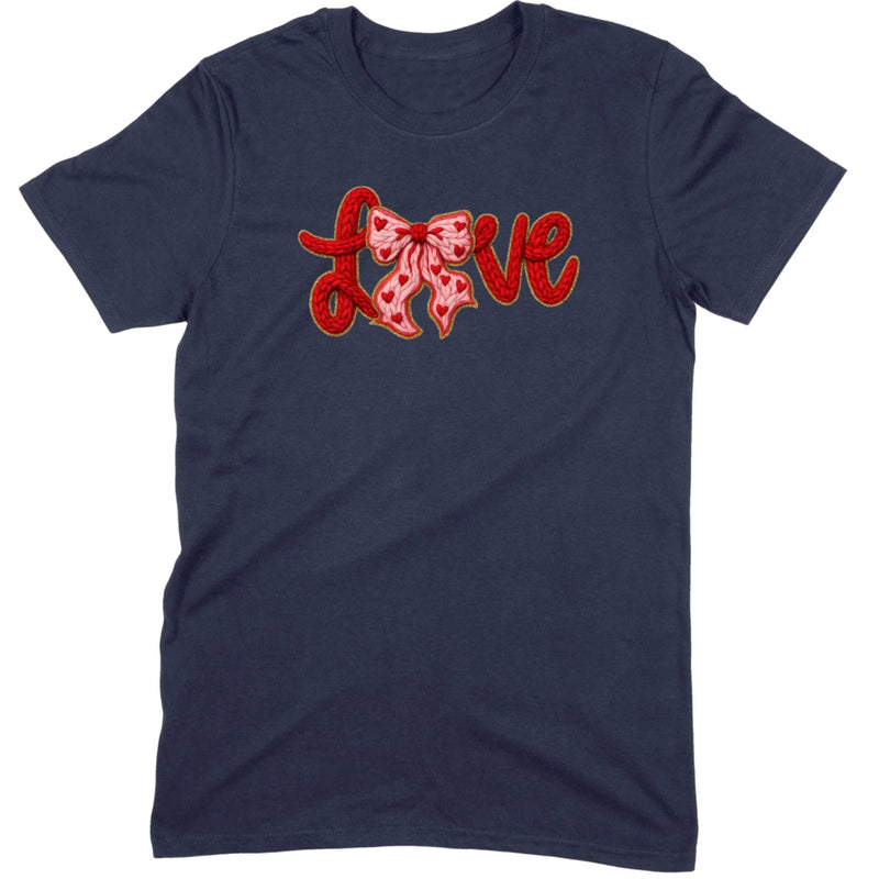 Crochet "LOVE" Heart & Bow Tee