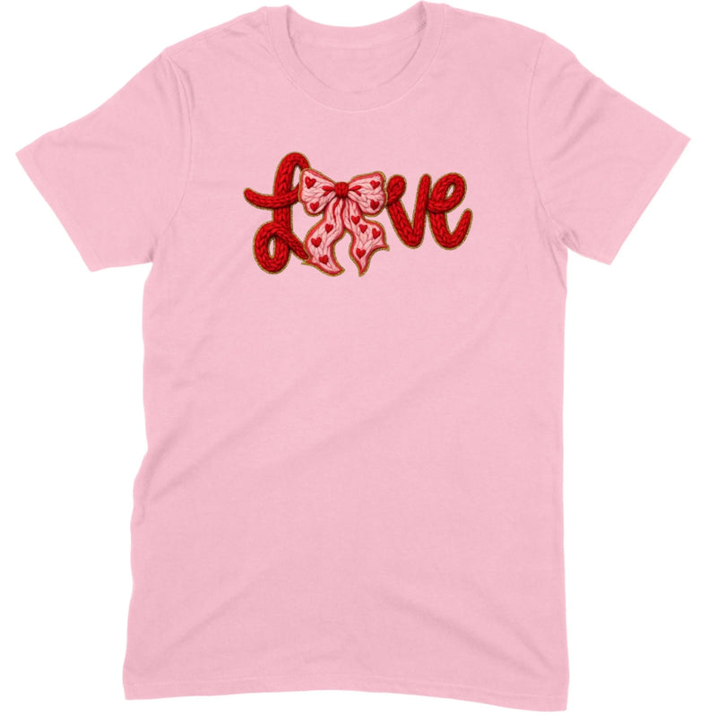 Crochet "LOVE" Heart & Bow Tee