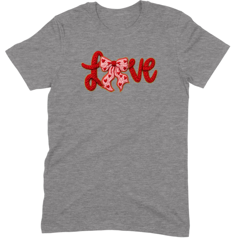 Crochet "LOVE" Heart & Bow Tee