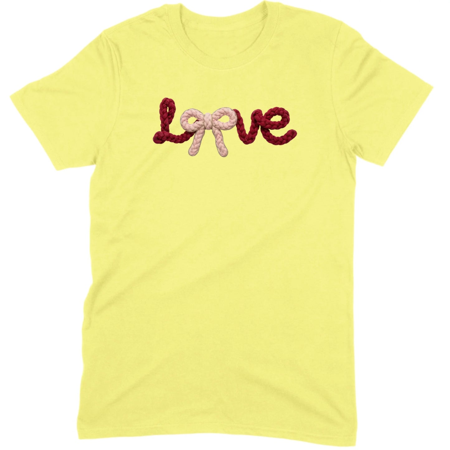 Crochet Script "LOVE" with Bow Tee