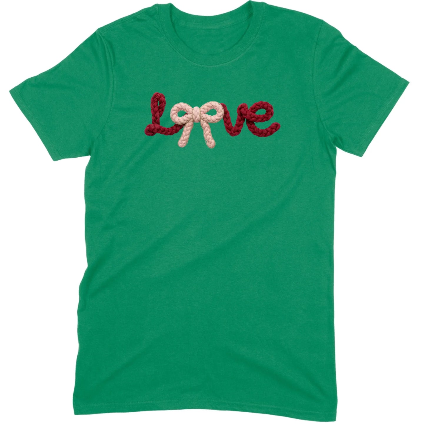 Crochet Script "LOVE" with Bow Tee