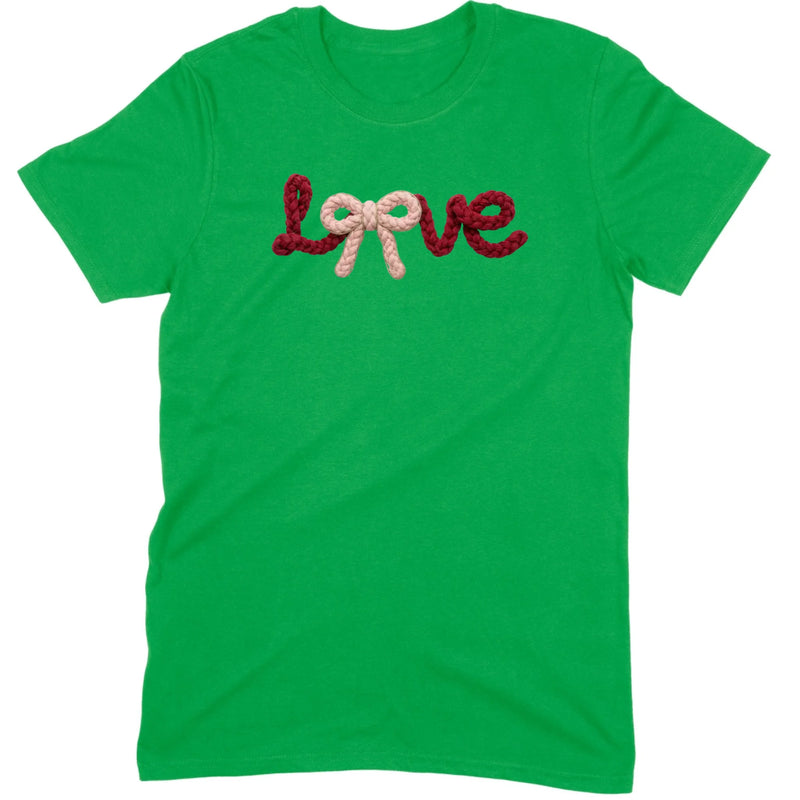 Crochet Script "LOVE" with Bow Tee