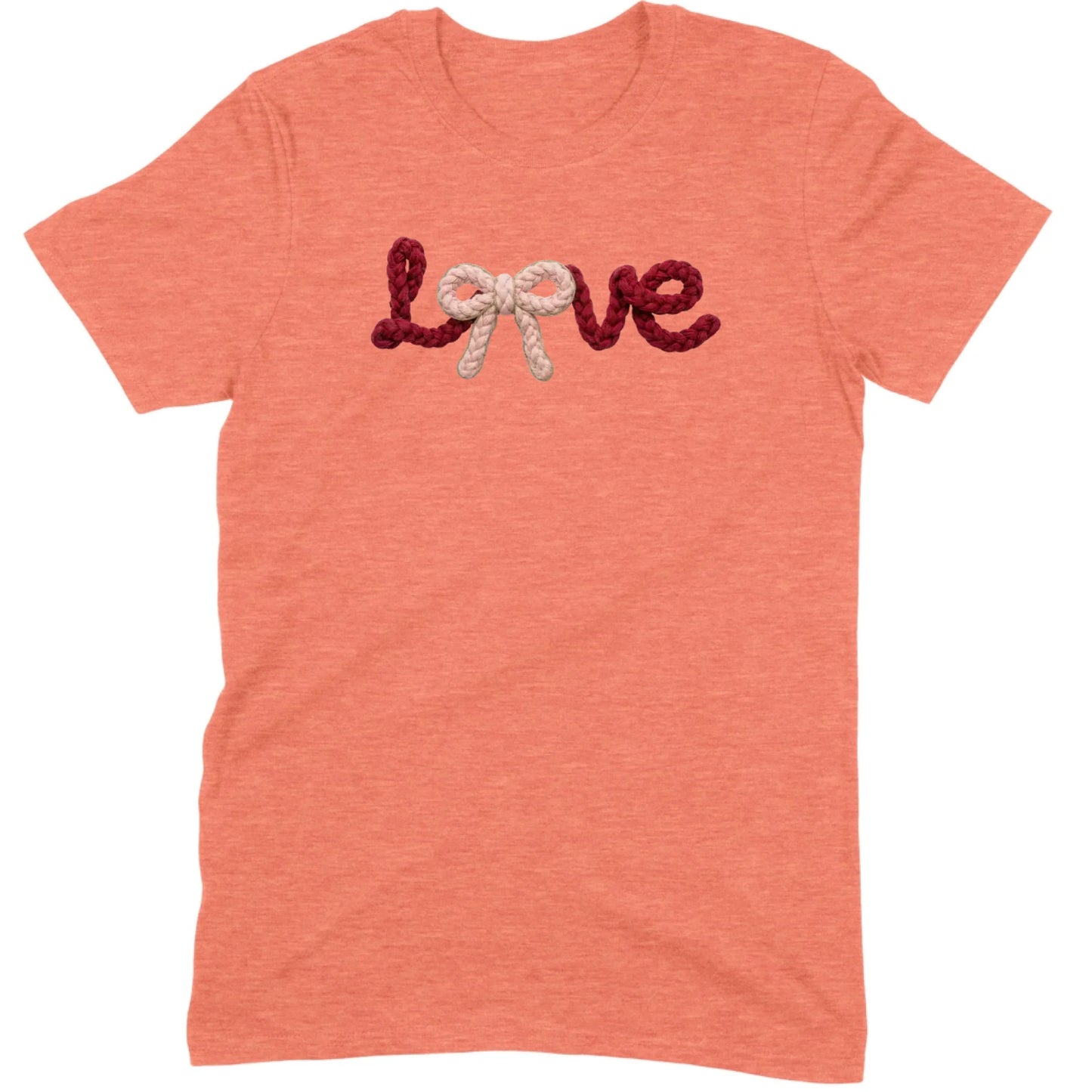 Crochet Script "LOVE" with Bow Tee