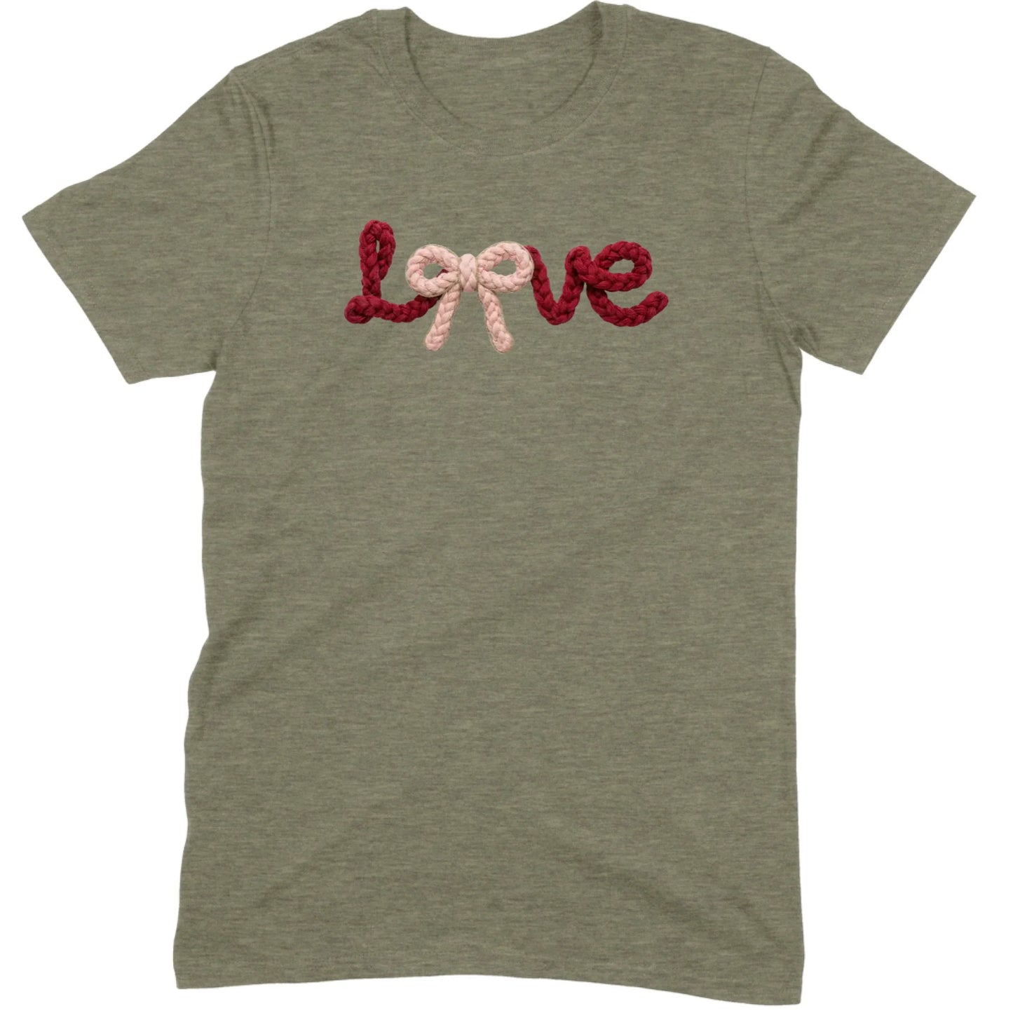 Crochet Script "LOVE" with Bow Tee