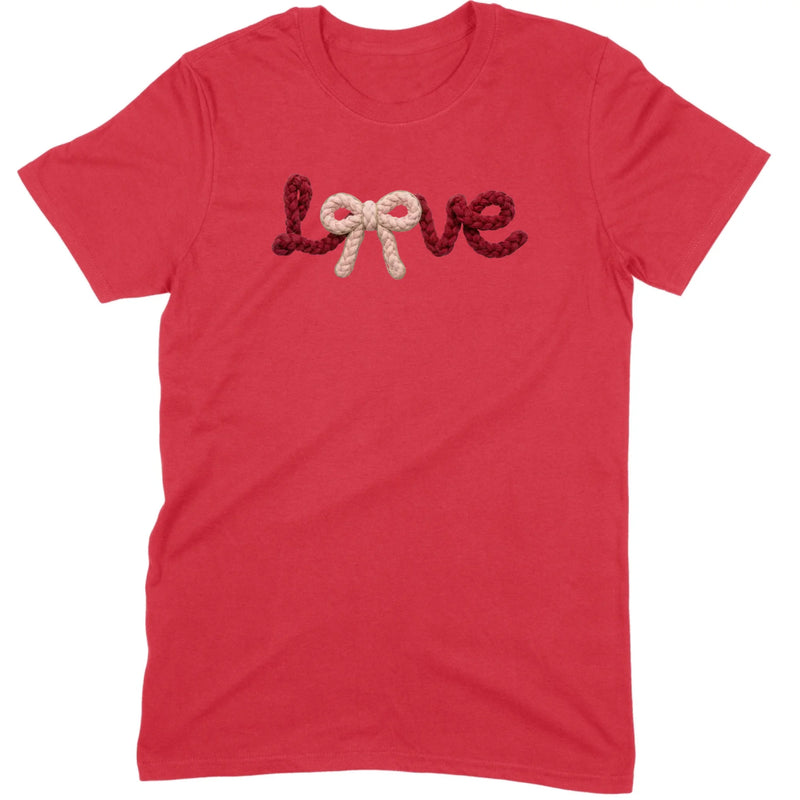 Crochet Script "LOVE" with Bow Tee