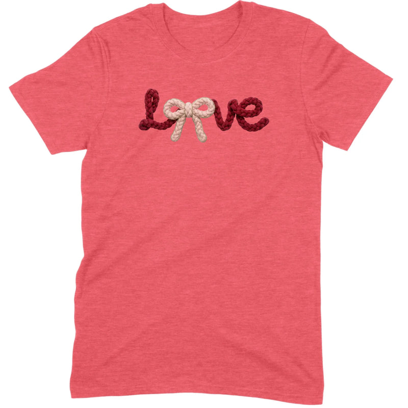Crochet Script "LOVE" with Bow Tee