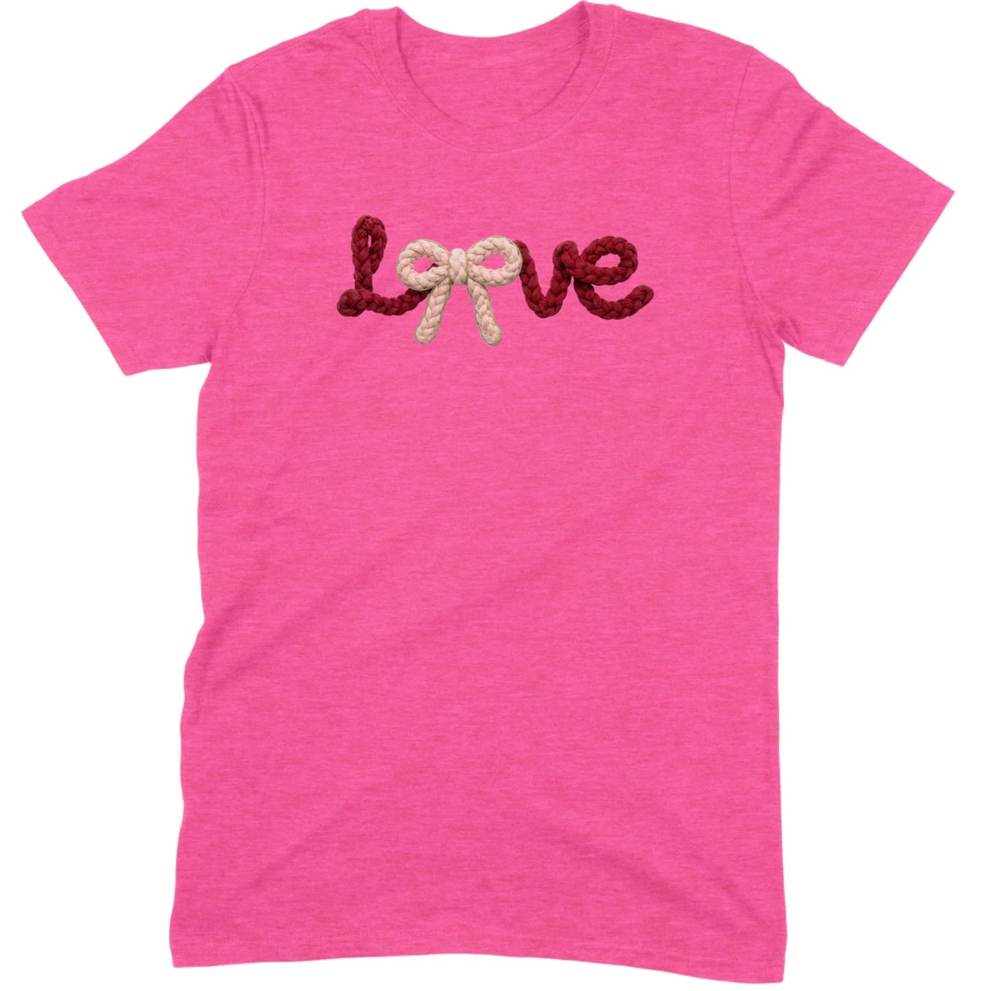 Crochet Script "LOVE" with Bow Tee