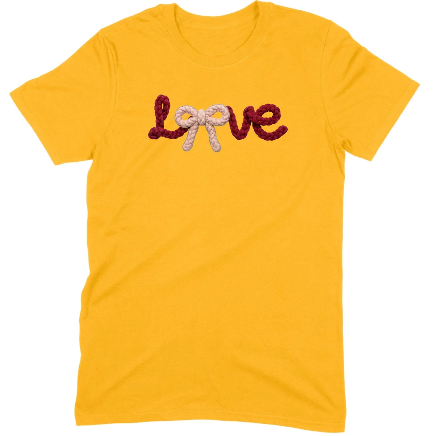 Crochet Script "LOVE" with Bow Tee