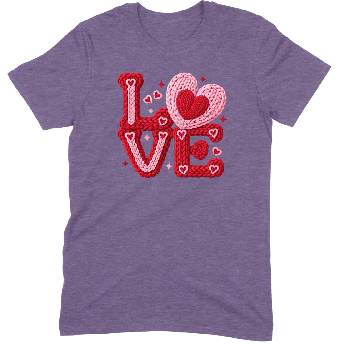 Crochet "LOVE" Red/Pink Chunky Knit Tee