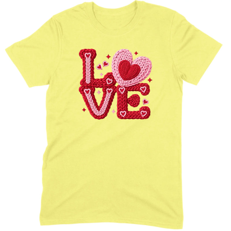 Crochet "LOVE" Red/Pink Chunky Knit Tee