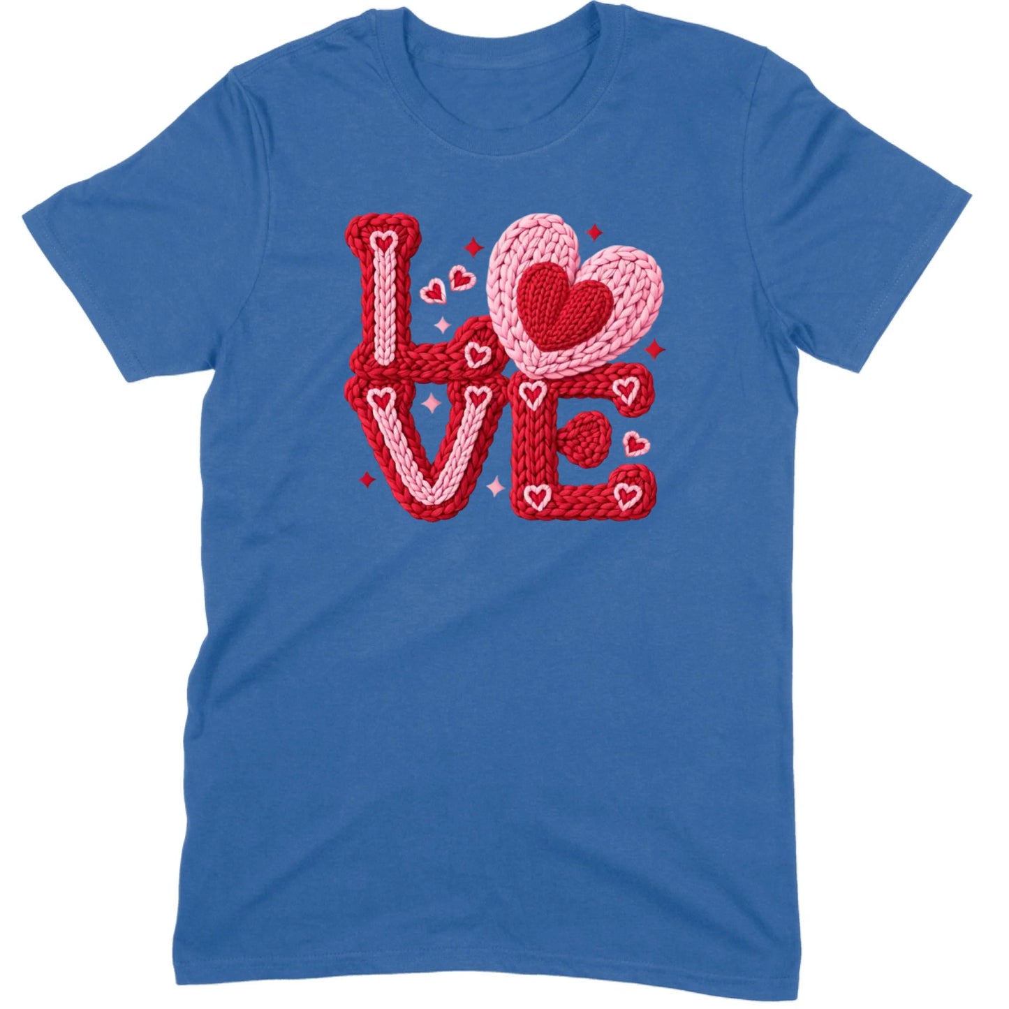 Crochet "LOVE" Red/Pink Chunky Knit Tee