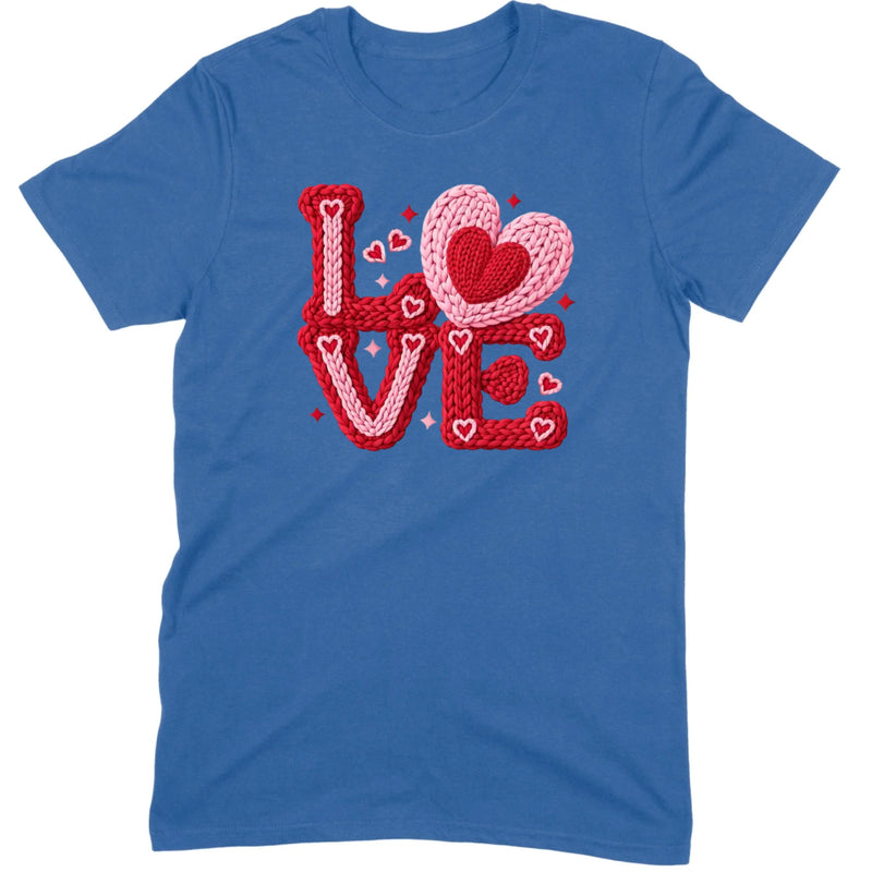 Crochet "LOVE" Red/Pink Chunky Knit Tee