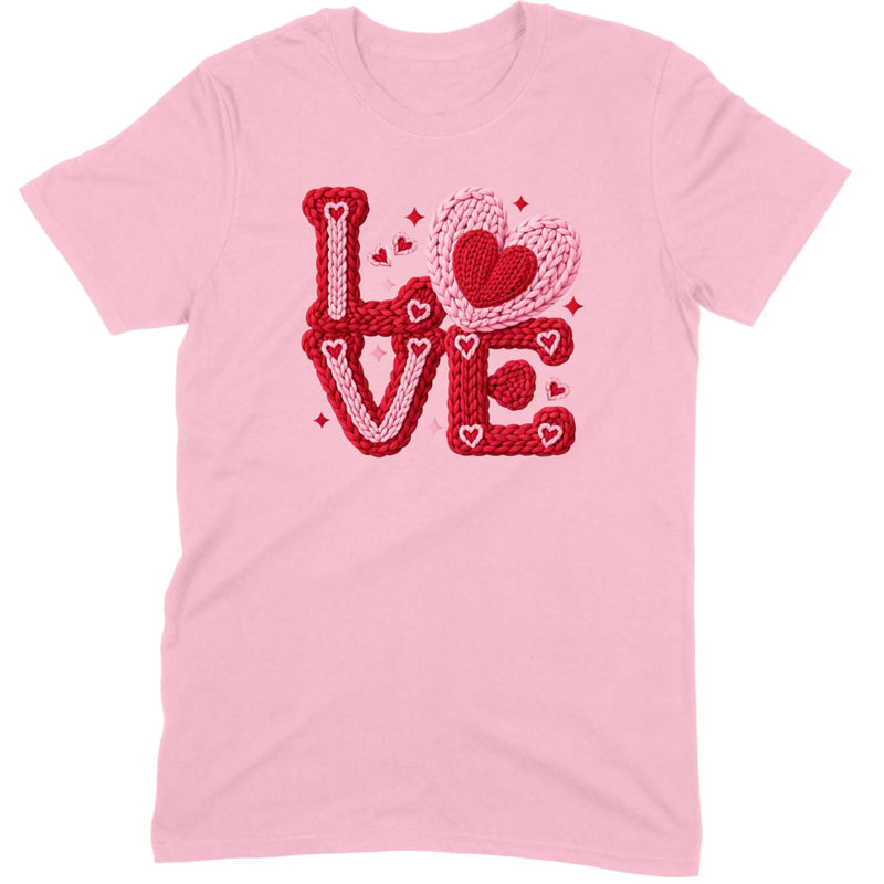Crochet "LOVE" Red/Pink Chunky Knit Tee