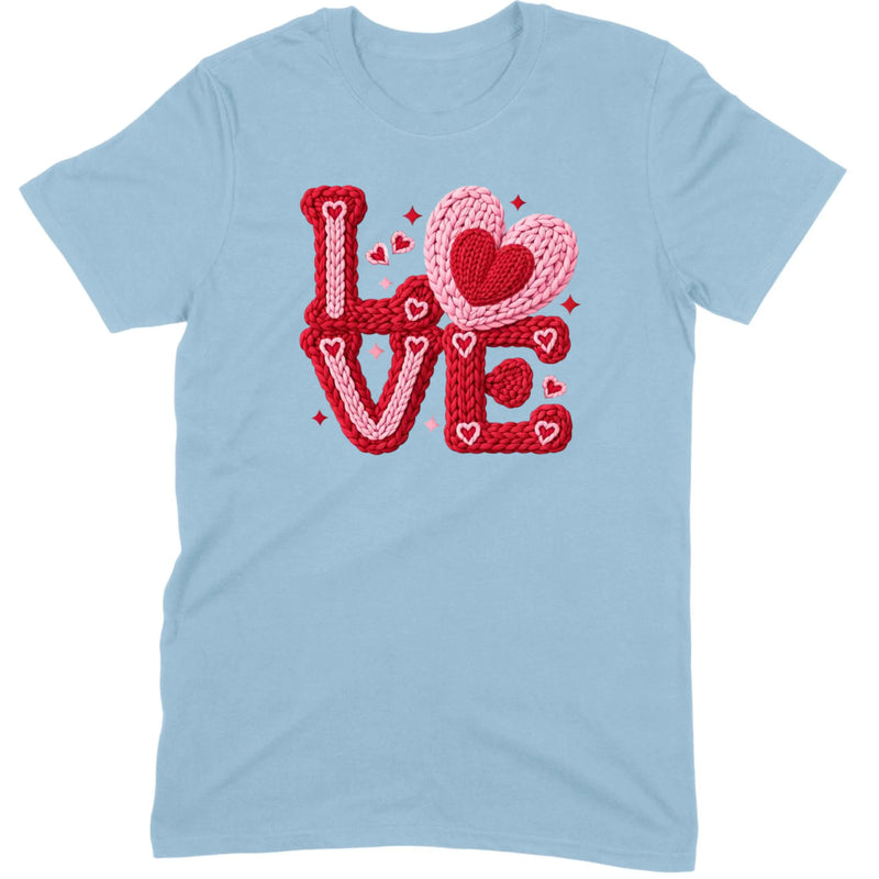 Crochet "LOVE" Red/Pink Chunky Knit Tee