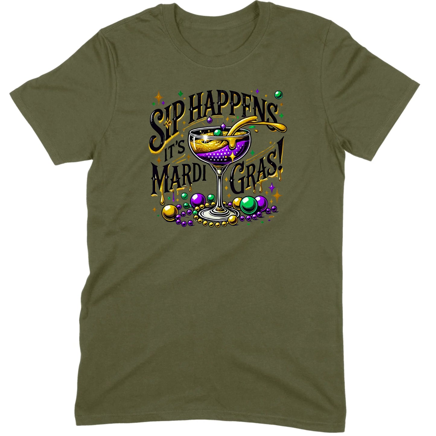 Sip Happens It’s Mardi Gras Cocktail Tee